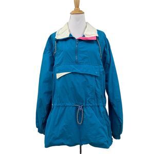 Vintage Helly Hansen Windbreaker Ski Jacket Womens M Medium 1/4 Zip Pullover